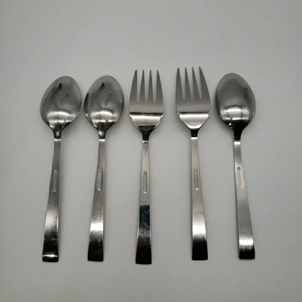 5 PC Wallace JULIENNE Pierced Serving Spoon & Serving Forks Stainless Korea